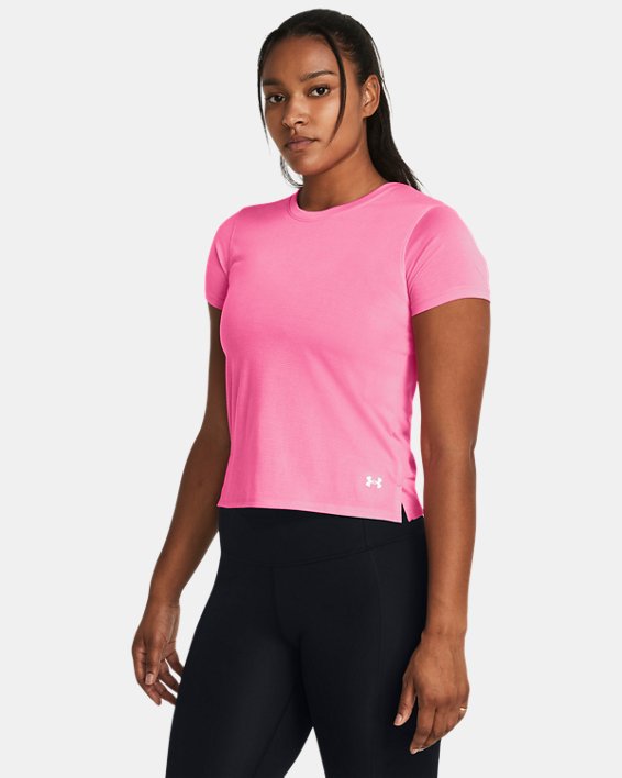 เสื้อแขนสั้น UA Launch สำหรับผู้หญิง in Pink image number 0